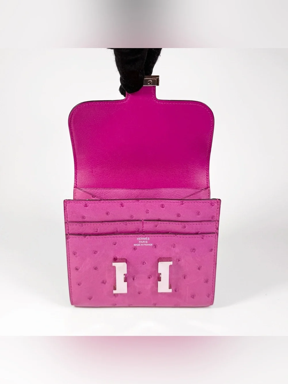Hermès Fuchsia Ostrich Constance Wallet